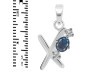 Labradorite & White Topaz Alphabet X Pendant LBD-RDA-76.