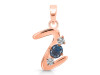 Labradorite & White Topaz Alphabet Z Pendant LBD-RDA-78.