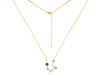 Aquarius Zodiac Star Constellation Labradorite & White Topaz Necklace LBD-RDN-487.