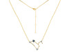 Leo Zodiac Star Constellation Labradorite & White Topaz Necklace LBD-RDN-493.