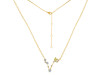Pisces Zodiac Star Constellation Lemon Quartz & White Topaz Necklace LEM-RDN-387.