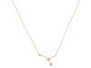 cancer Zodiac Star Constellation Lemon Quartz & White Topaz Necklace LEM-RDN-486.