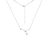 cancer Zodiac Star Constellation Lemon Quartz & White Topaz Necklace LEM-RDN-486.