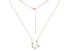 Aquarius Zodiac Star Constellation Lemon Quartz & White Topaz Necklace LEM-RDN-487.
