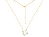 Aquarius Zodiac Star Constellation Lemon Quartz & White Topaz Necklace LEM-RDN-487.