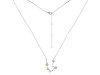 Aquarius Zodiac Star Constellation Lemon Quartz & White Topaz Necklace LEM-RDN-487.