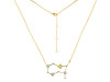 Gemini Zodiac Star Constellation Lemon Quartz & White Topaz Necklace LEM-RDN-490.
