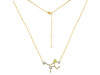Virgo Zodiac Star Constellation Lemon Quartz & White Topaz Necklace LEM-RDN-491.