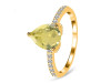 Lemon Quartz & White Topaz Ring LEM-RDR-2860.