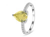 Lemon Quartz & White Topaz Ring LEM-RDR-2860.