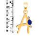 Lapis & White Topaz Alphabet A Pendant LLP-RDA-1.