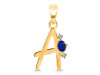 Lapis & White Topaz Alphabet A Pendant LLP-RDA-1.