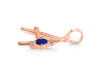 Lapis & White Topaz Alphabet A Pendant LLP-RDA-1.