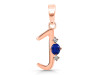 Lapis & White Topaz Alphabet J Pendant LLP-RDA-10.
