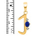 Lapis & White Topaz Alphabet J Pendant LLP-RDA-10.