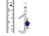 Lapis & White Topaz Alphabet J Pendant LLP-RDA-10.