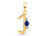 Lapis & White Topaz Alphabet J Pendant LLP-RDA-10.