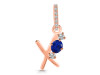 Lapis & White Topaz Alphabet X Pendant LLP-RDA-102.