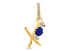 Lapis & White Topaz Alphabet X Pendant LLP-RDA-102.