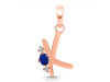Lapis & White Topaz Alphabet K Pendant LLP-RDA-11.
