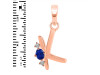 Lapis & White Topaz Alphabet K Pendant LLP-RDA-11.