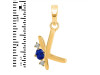 Lapis & White Topaz Alphabet K Pendant LLP-RDA-11.
