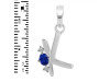 Lapis & White Topaz Alphabet K Pendant LLP-RDA-11.
