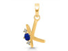 Lapis & White Topaz Alphabet K Pendant LLP-RDA-11.