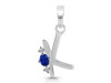 Lapis & White Topaz Alphabet K Pendant LLP-RDA-11.