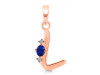 Lapis & White Topaz Alphabet L Pendant LLP-RDA-12.