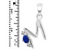 Lapis & White Topaz Alphabet M Pendant LLP-RDA-13.