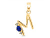 Lapis & White Topaz Alphabet M Pendant LLP-RDA-13.
