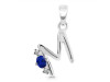 Lapis & White Topaz Alphabet M Pendant LLP-RDA-13.