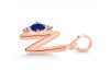 Lapis & White Topaz Alphabet N Pendant LLP-RDA-14.