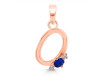 Lapis & White Topaz Alphabet O Pendant LLP-RDA-15.