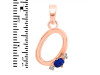 Lapis & White Topaz Alphabet O Pendant LLP-RDA-15.