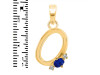 Lapis & White Topaz Alphabet O Pendant LLP-RDA-15.