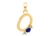 Lapis & White Topaz Alphabet O Pendant LLP-RDA-15.