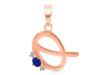 Lapis & White Topaz Alphabet Q Pendant LLP-RDA-17.