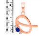 Lapis & White Topaz Alphabet Q Pendant LLP-RDA-17.