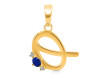 Lapis & White Topaz Alphabet Q Pendant LLP-RDA-17.