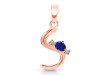 Lapis & White Topaz Alphabet S Pendant LLP-RDA-19.