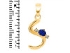 Lapis & White Topaz Alphabet S Pendant LLP-RDA-19.