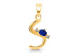 Lapis & White Topaz Alphabet S Pendant LLP-RDA-19.