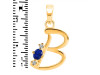 Lapis & White Topaz Alphabet B Pendant LLP-RDA-2.