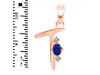 Lapis & White Topaz Alphabet T Pendant LLP-RDA-20.