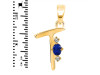 Lapis & White Topaz Alphabet T Pendant LLP-RDA-20.