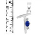 Lapis & White Topaz Alphabet T Pendant LLP-RDA-20.