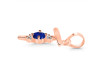 Lapis & White Topaz Alphabet T Pendant LLP-RDA-20.