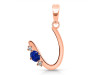 Lapis & White Topaz Alphabet U Pendant LLP-RDA-21.